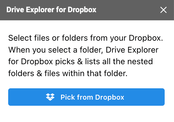 drive explorer for dropbox pick folders using dropbox picker