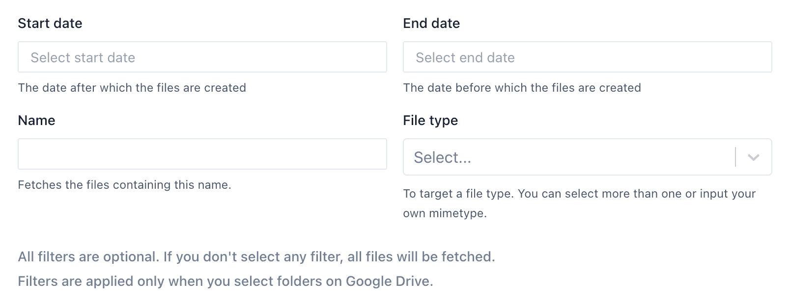 Drive Explorer advanced search filters