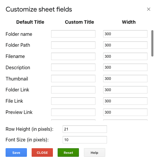 drive explorer sheet customization