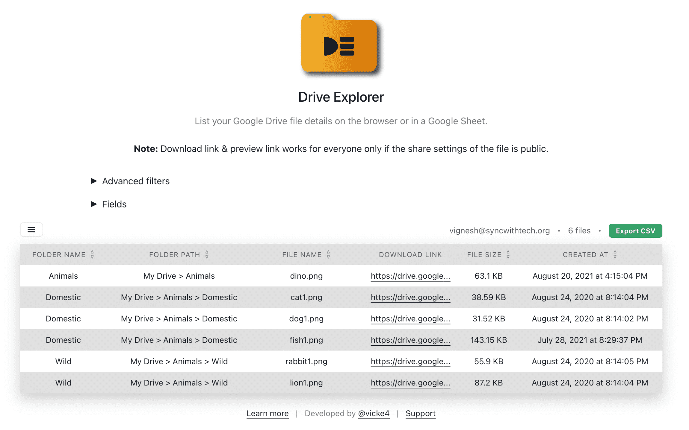 google drive export all files